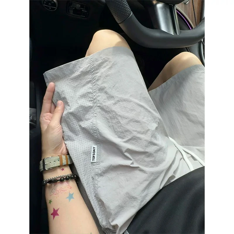 网眼透气短裤男夏季新款速干休闲运动五分裤男女同款中裤沙滩裤