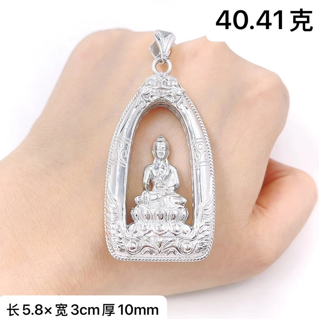铂金Pt950吊坠-佛吊坠挂复古坠素款