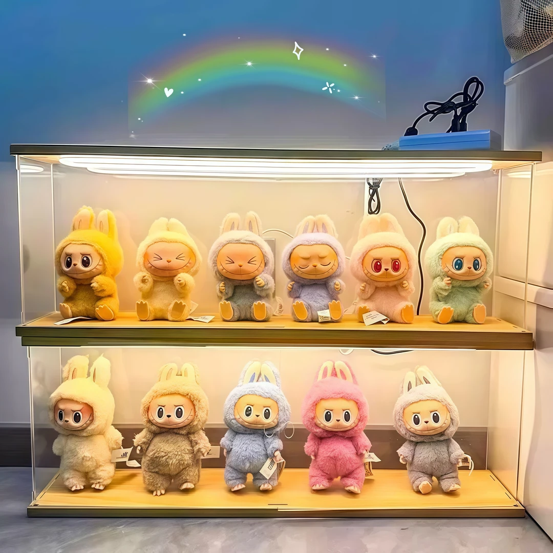 手办展示柜labubu收纳盒透明亚克力拉布布搪胶公仔泡泡玛特防尘罩