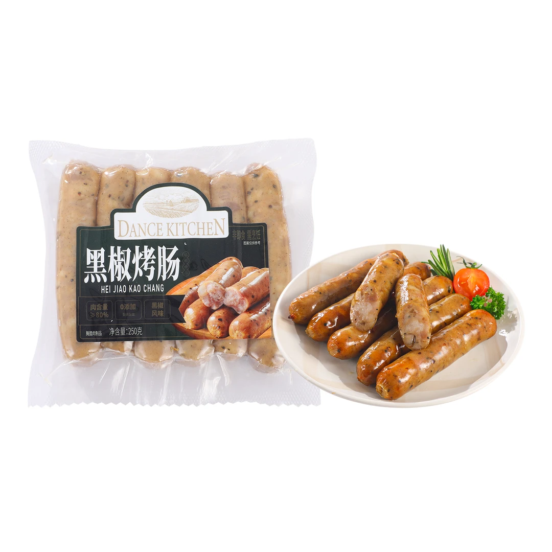 黑椒烤肠 250g(6根)/袋 早餐烧烤热狗 沃尔玛小时达 同城配送