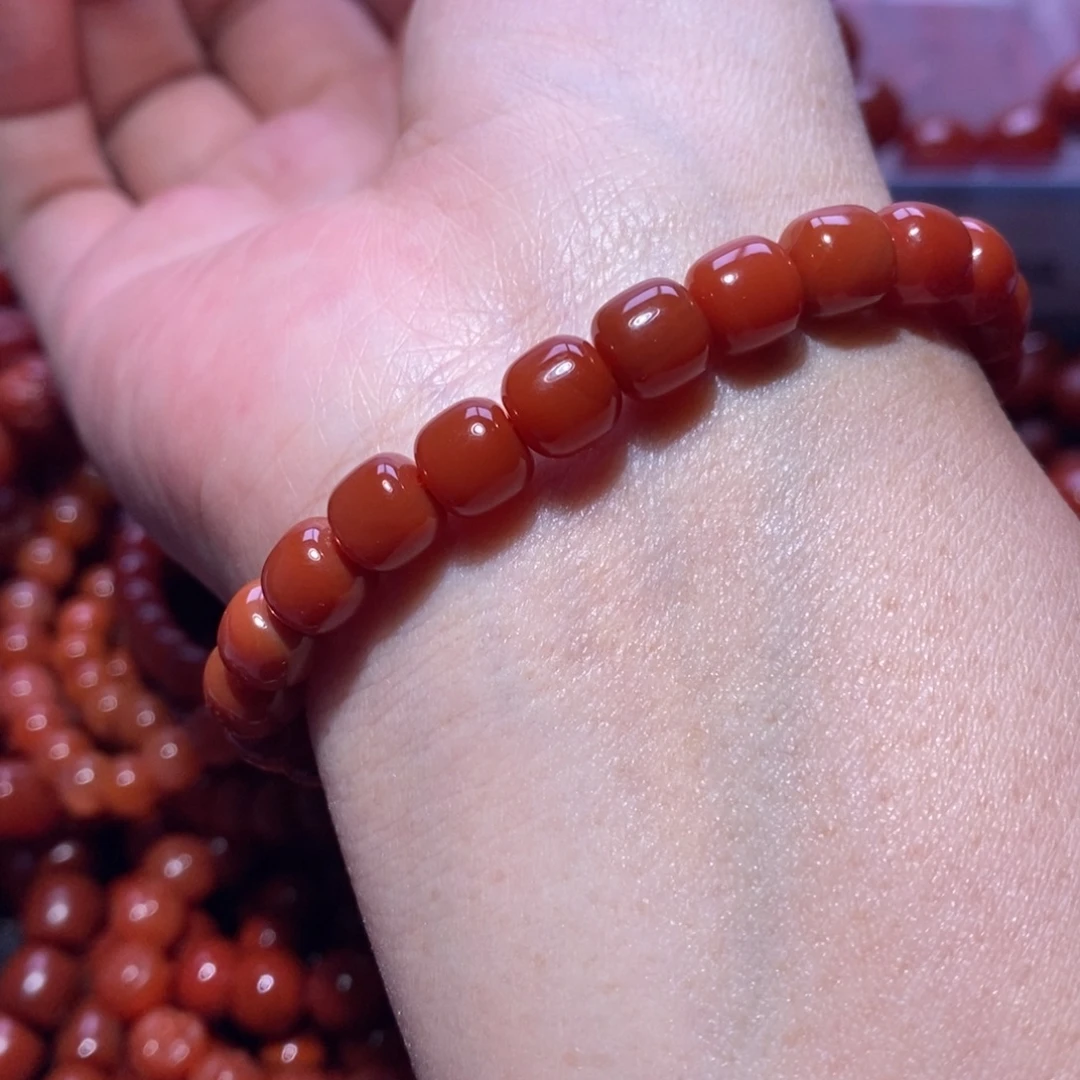 南红玛瑙未镶嵌手链卡7.5