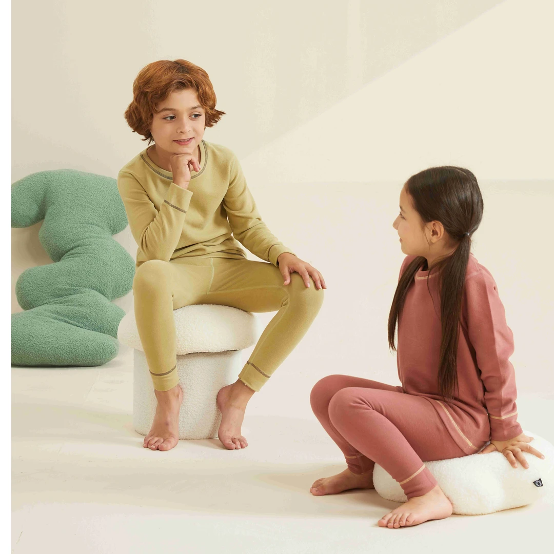 【宅】儿童蚕丝山羊绒保暖套装R23P41