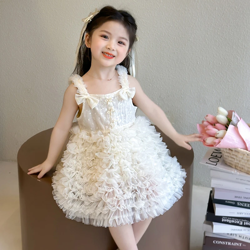 女小童网纱吊带裙夏季2025新款女宝宝公主裙夏装小女孩蓬蓬连衣裙