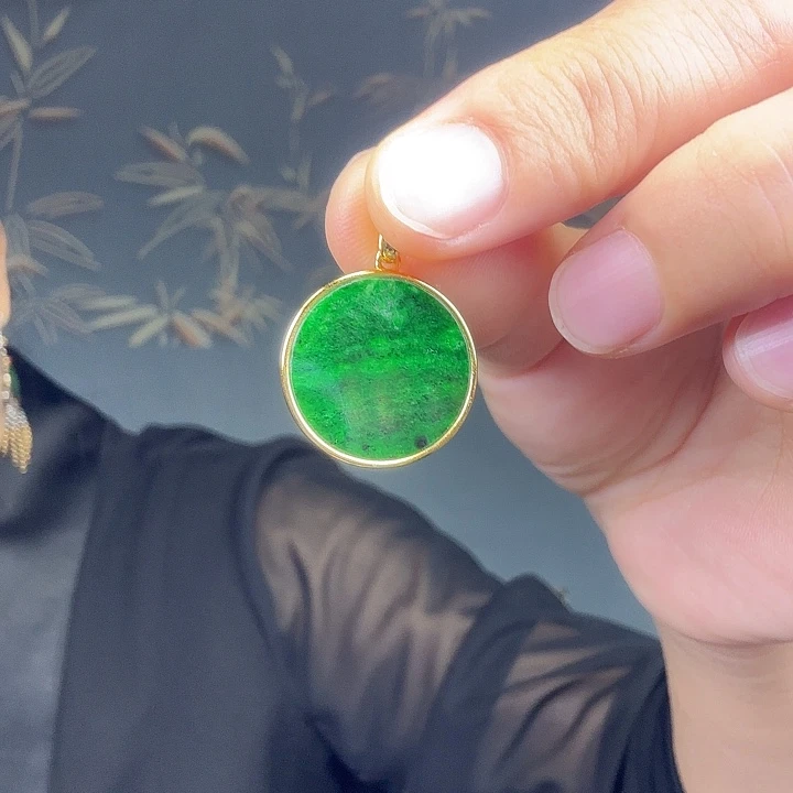 翡翠银S925镶嵌吊坠(不含链)