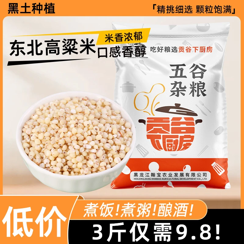 5斤东北白高粱米当季新米去皮黑龙江新货粗粮杂粮家用黏糯高粱