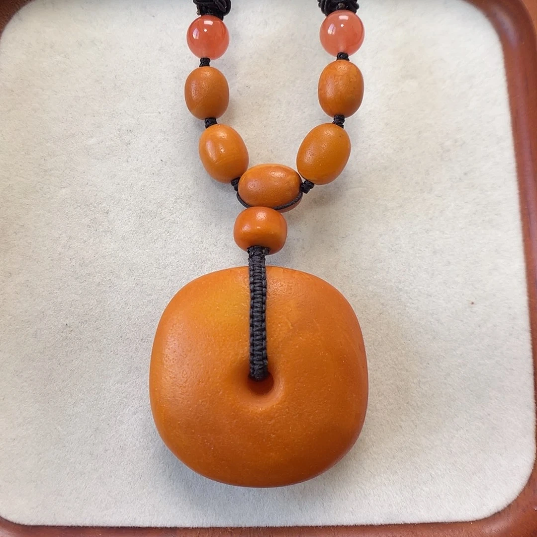 蜜蜡未镶嵌项链吊坠