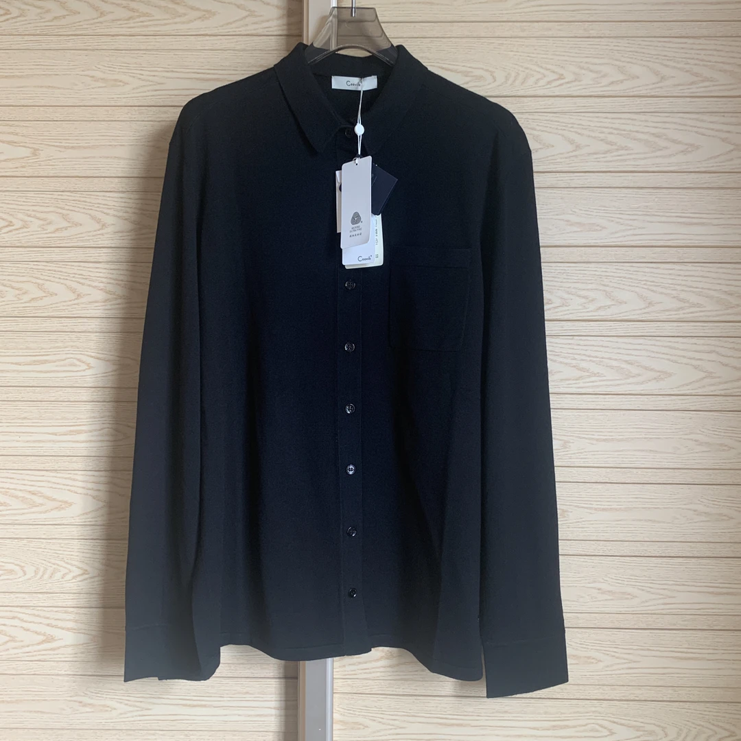 澳洲高密美丽诺羊毛衬衣款针织衫