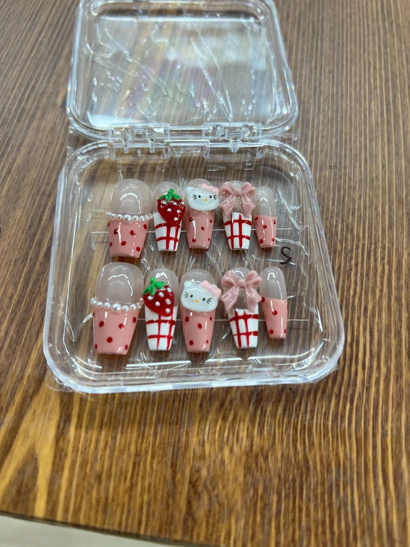 句芒竹夏【草莓法式KT】中梯穿戴甲