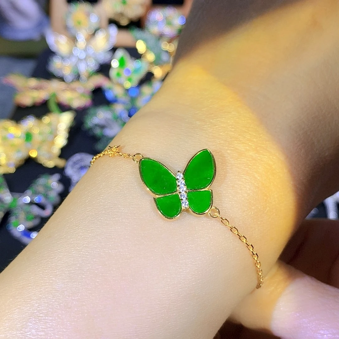 吊坠(不含链)银S925镶嵌翡翠