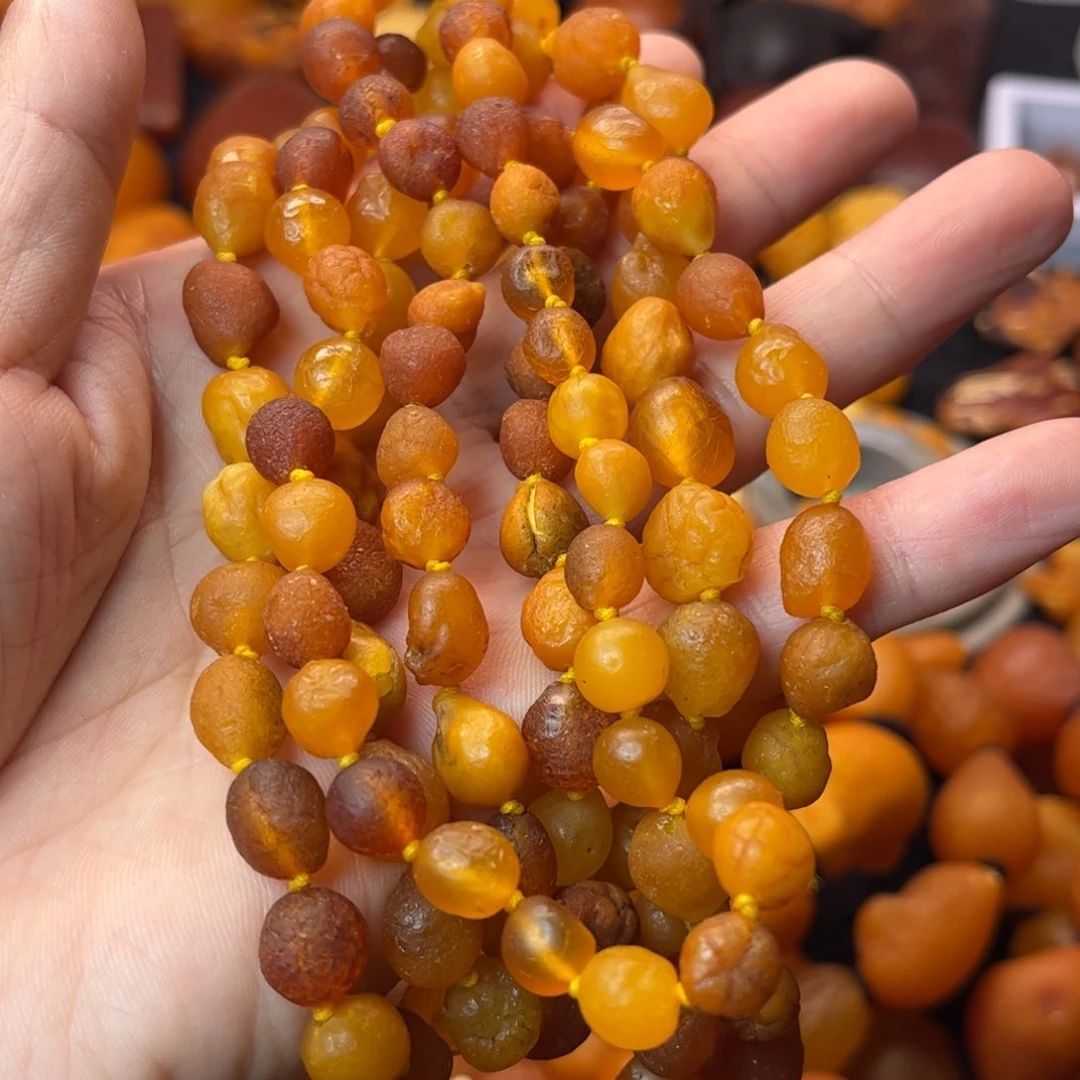 琥珀裸石未镶嵌天然蜜蜡手串