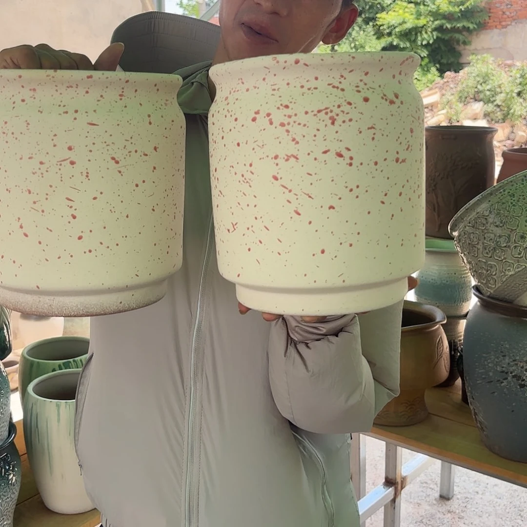 粉白直筒两个口径18高度20
