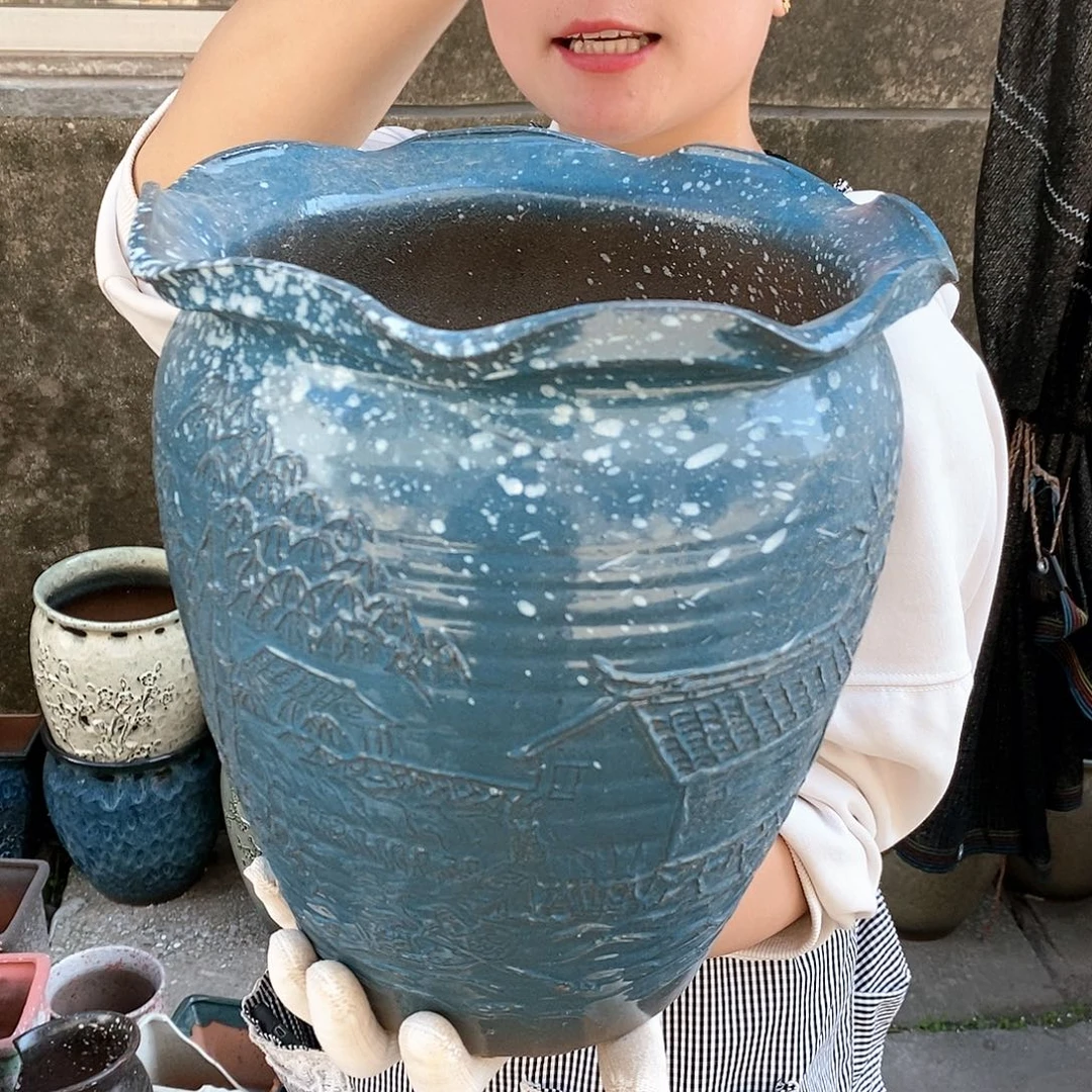 紫砂花盆瑕疵口24高27