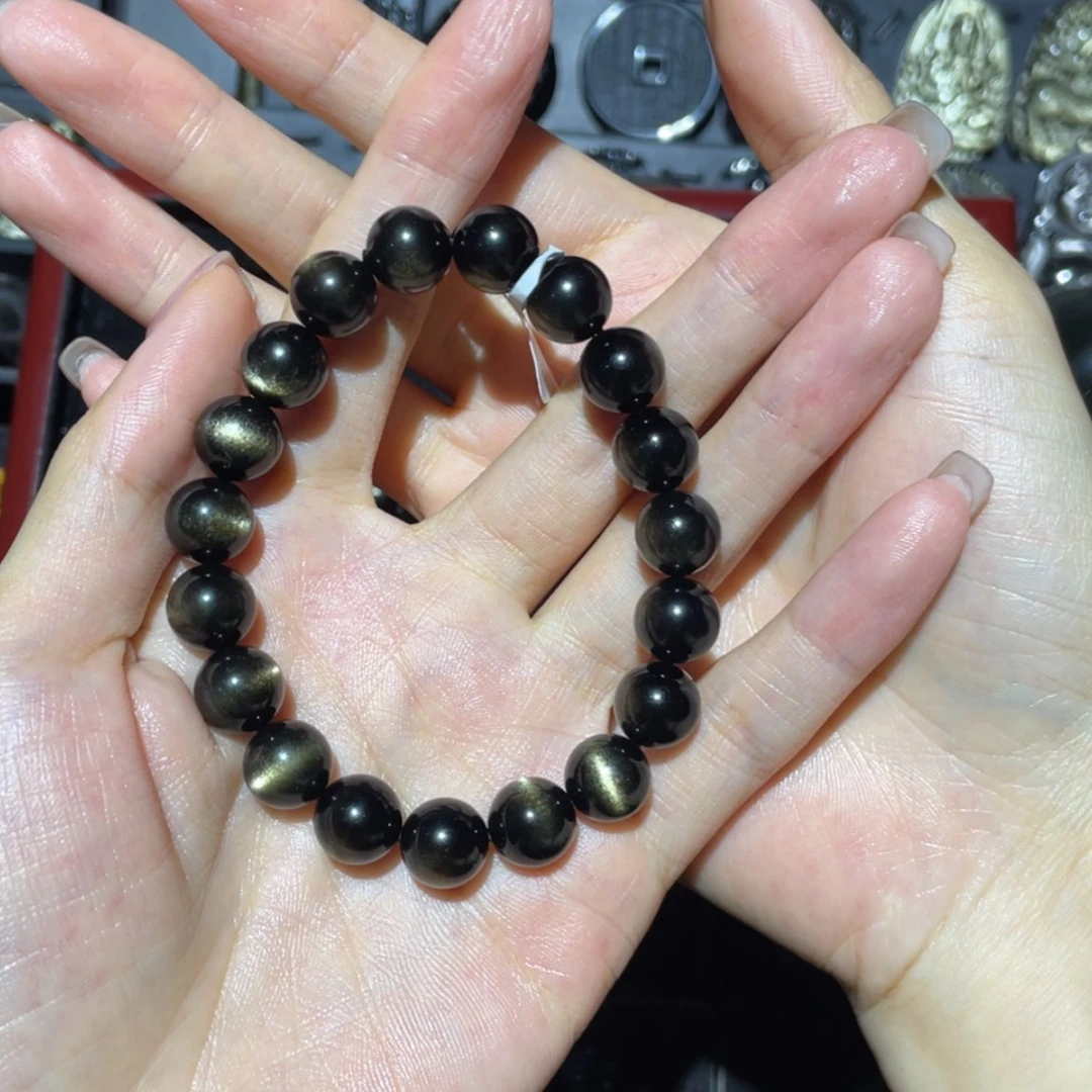 【闪购商品】未镶嵌黑曜岩手串怡**好