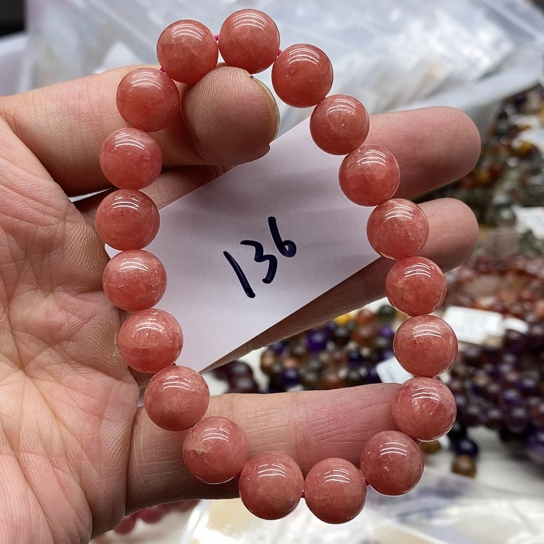 菱锰矿（红纹石）手链未镶嵌天然