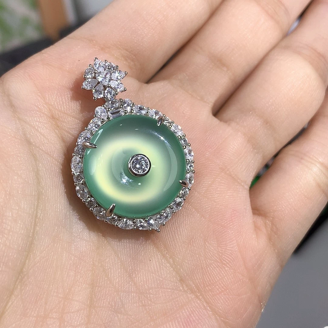 银S925镶嵌颈饰玛瑙/玉髓L**u