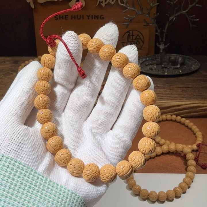 圆***方桃核手串国色芳华1.1