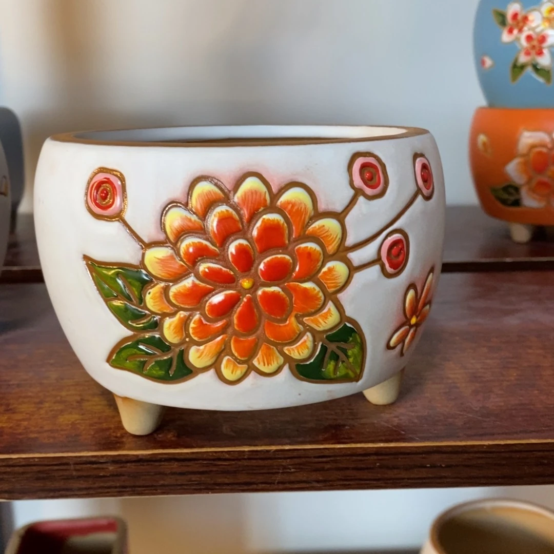 红陶韩式多肉植物花盆