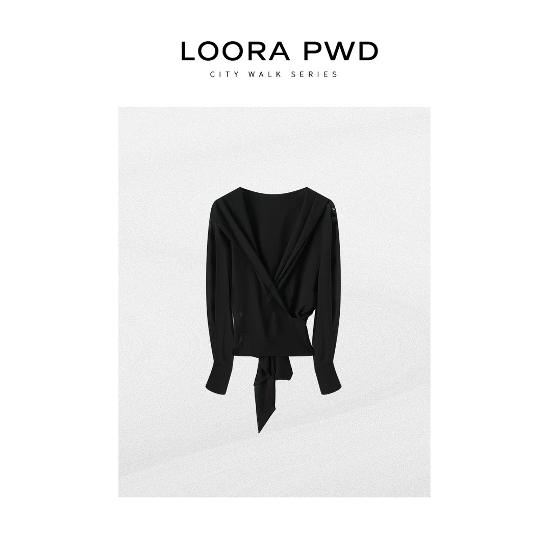 LOORAPWD/罗拉密码【限活动当日】气质名媛款V领上衣25CJBB0127N