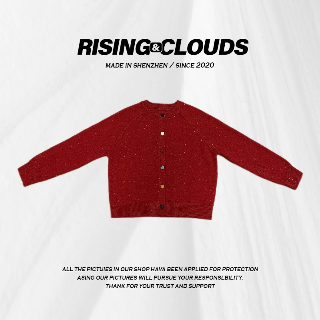 RISING&CLOUDS现【白微】保暖舒适糖果毛衣开衫120534