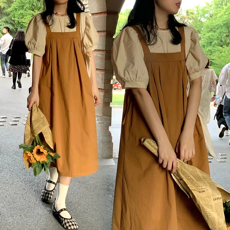 66现货~大码时尚小个子2025 夏新款短袖两件套连衣裙孕妇装