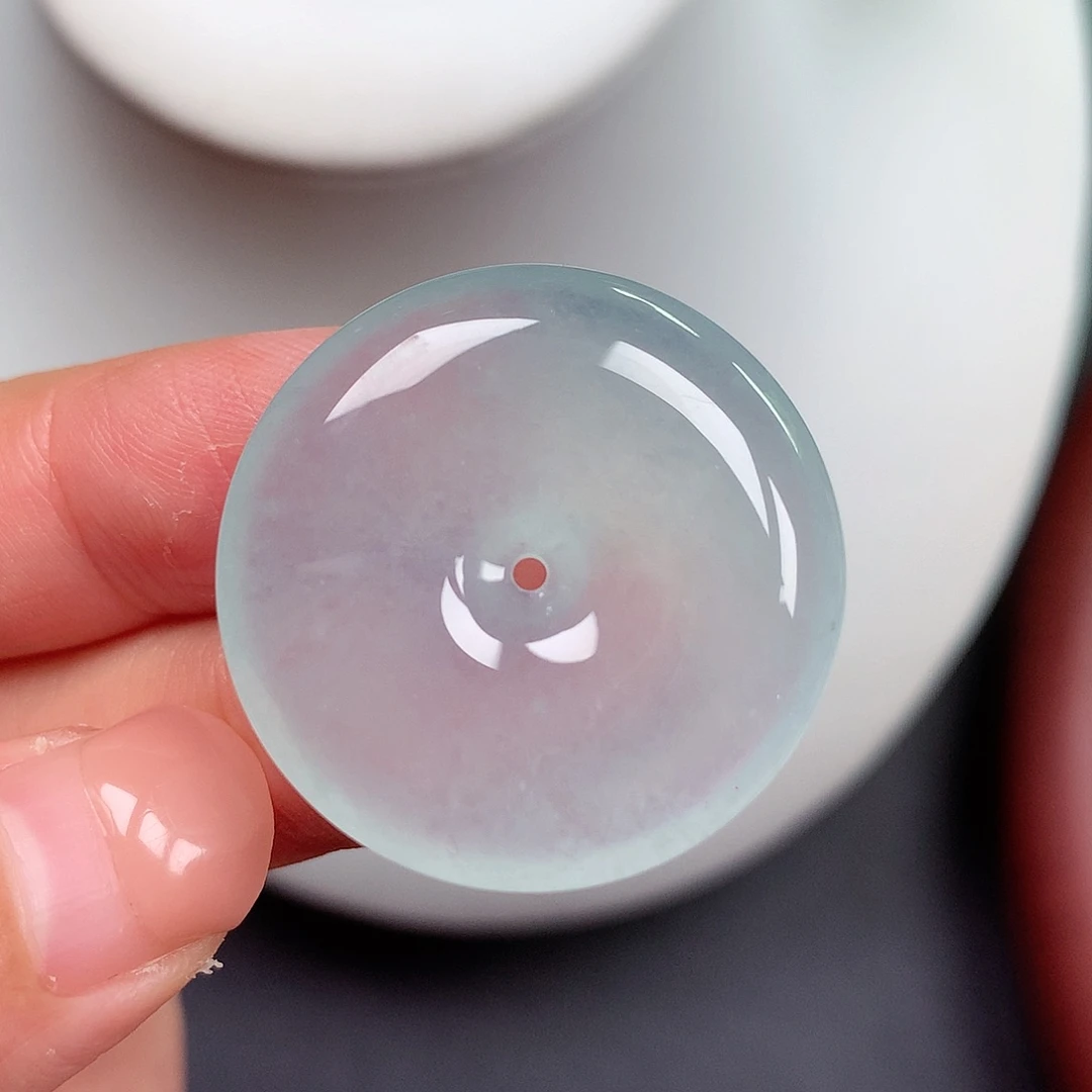 翡翠未镶嵌颈饰平安扣 28.1x5.6mm