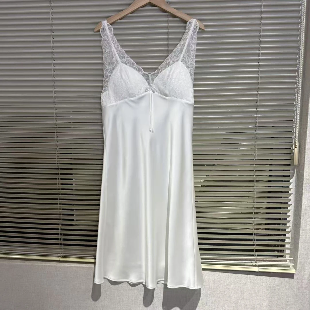 【日月禾】真丝睡衣性感重磅100桑蚕丝吊带连衣裙D2447