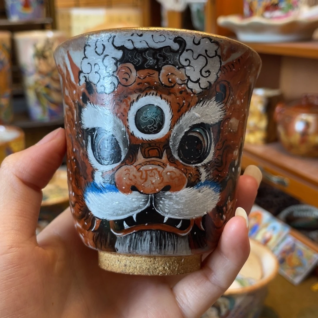 国***)手绘匣钵土志野杯杯