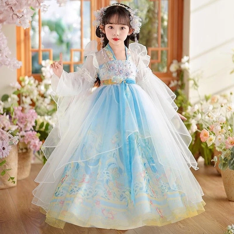 2025新款古风超仙古装夏季唐装小女孩连衣裙春秋汉服女童秋款儿童
