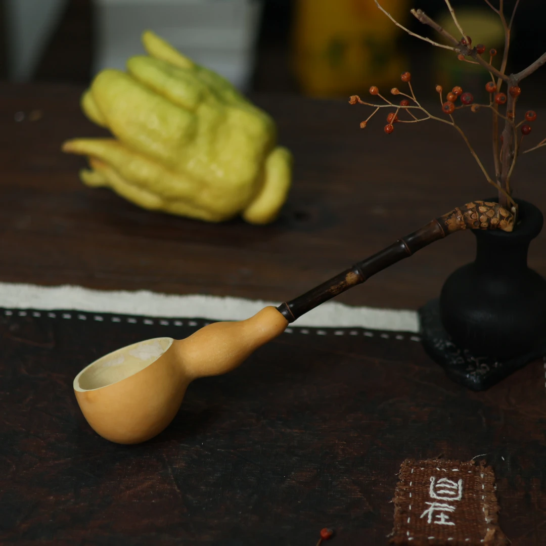 【夷嘉茗友】紫竹把手随形葫芦茶勺，茶具。