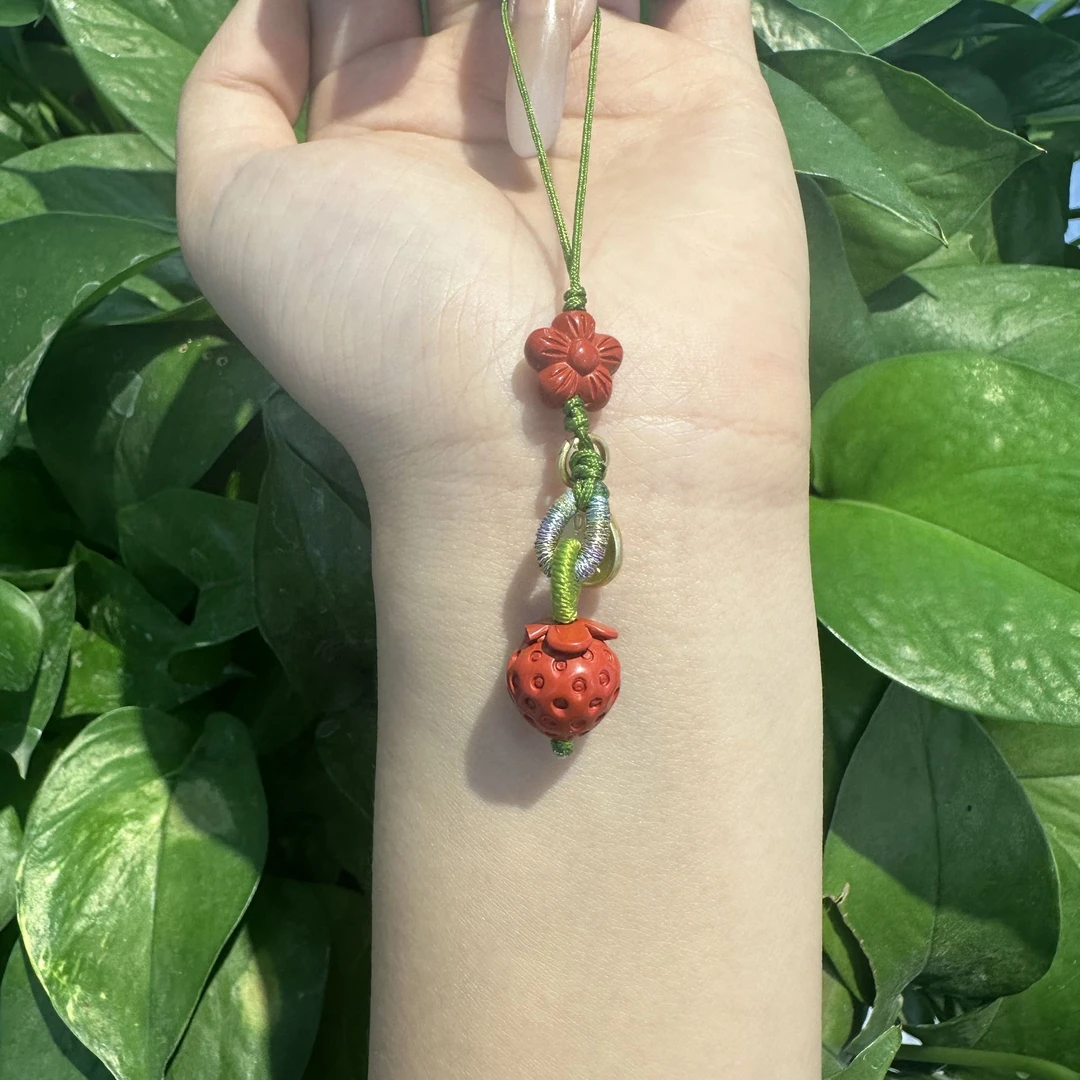 含辰砂工艺品红砂莓烦脑手机挂件【无证书礼盒】