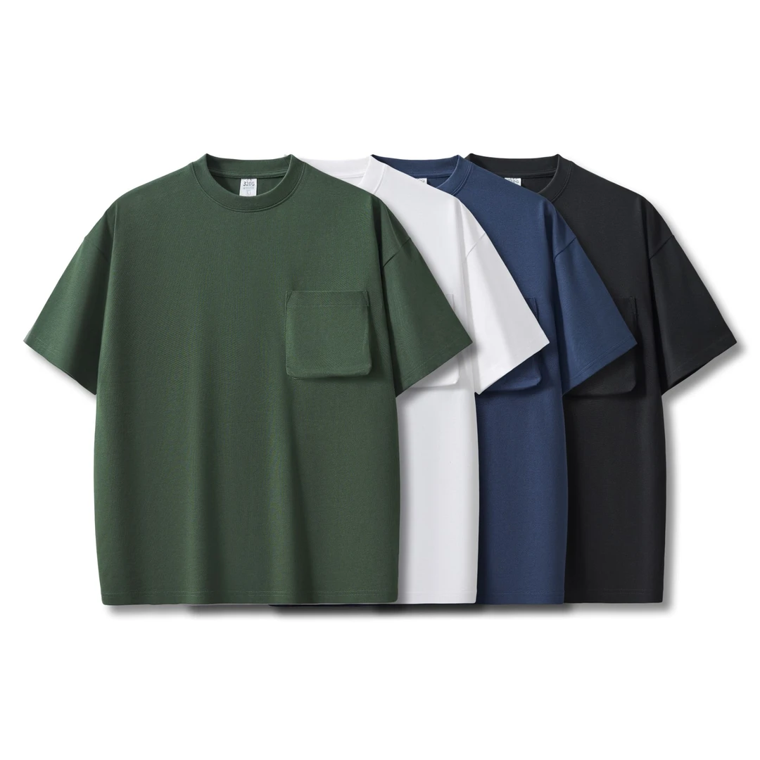 FARAWAYLAND短袖T恤纯棉夏季320G重磅舒适圆领纯色休闲宽松半袖