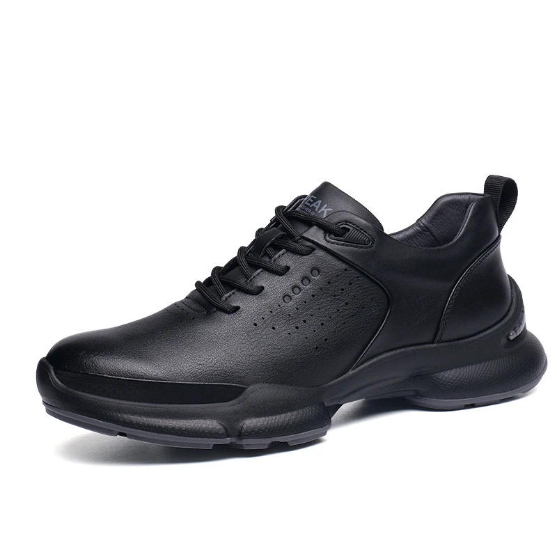 广州真皮男鞋秋季新款头层牛皮厚底高级感潮鞋男士百搭时尚休闲鞋