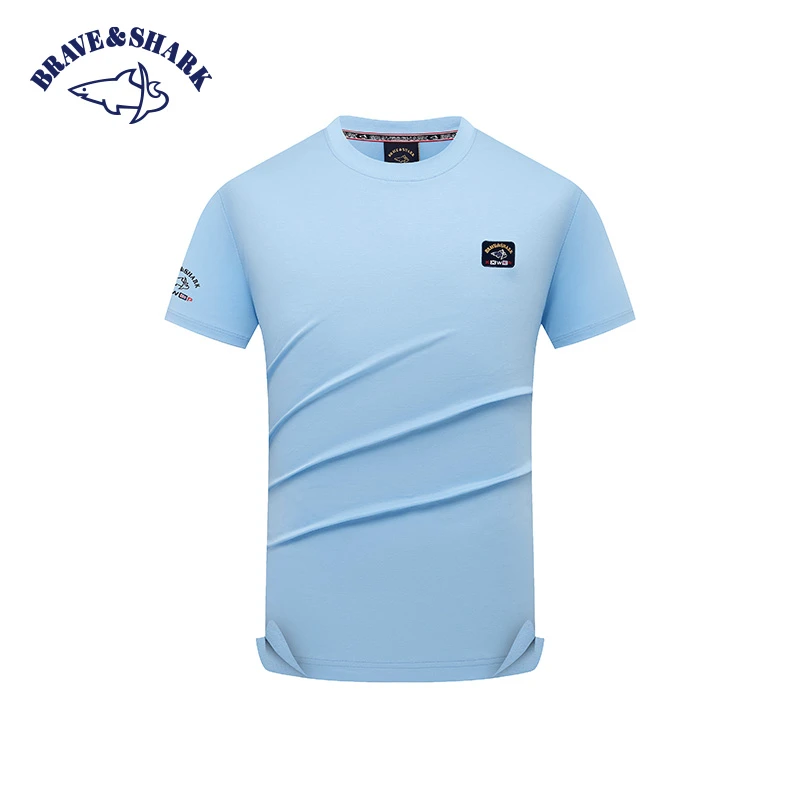 BRAVE&SHARK/勇士鲨鱼夏季男款休闲百搭时尚T恤圆领811
