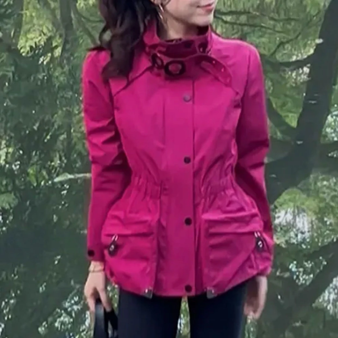 秋季新款防风休闲女士户外时尚短款外套长袖显白大码气质简约外套