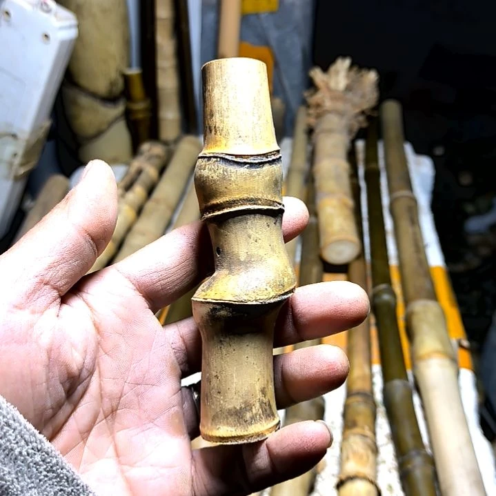 《****坚实心玉竹毛料手把件虫磕