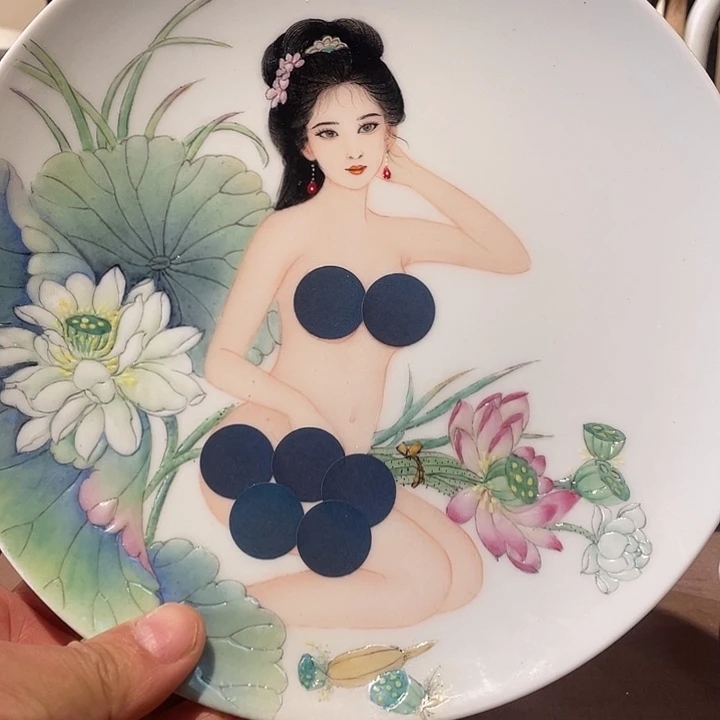 觉***沃景德镇陶瓷，手工绘画