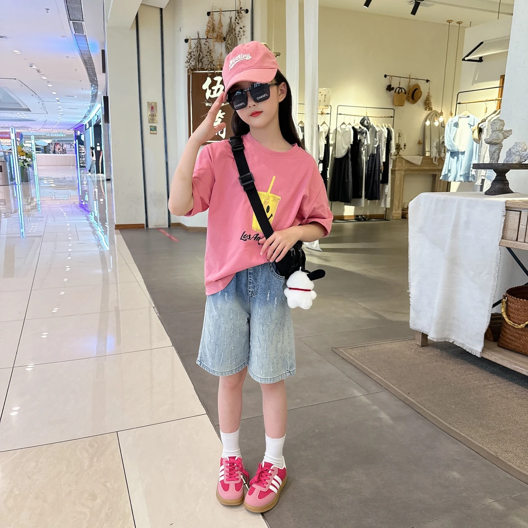 女童夏季韩版女卡通动漫休闲风少女风套装童装中大童夏装洋气
