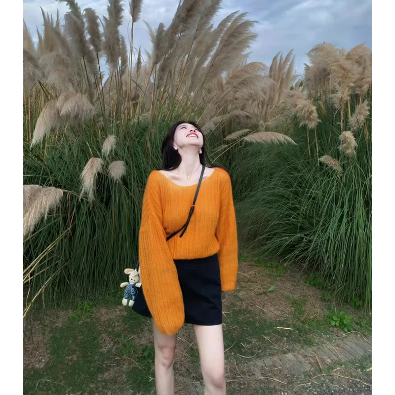 MARIE.COCO网红洋气穿搭秋冬新款小众简约慵懒风针织毛衣女包臀裙
