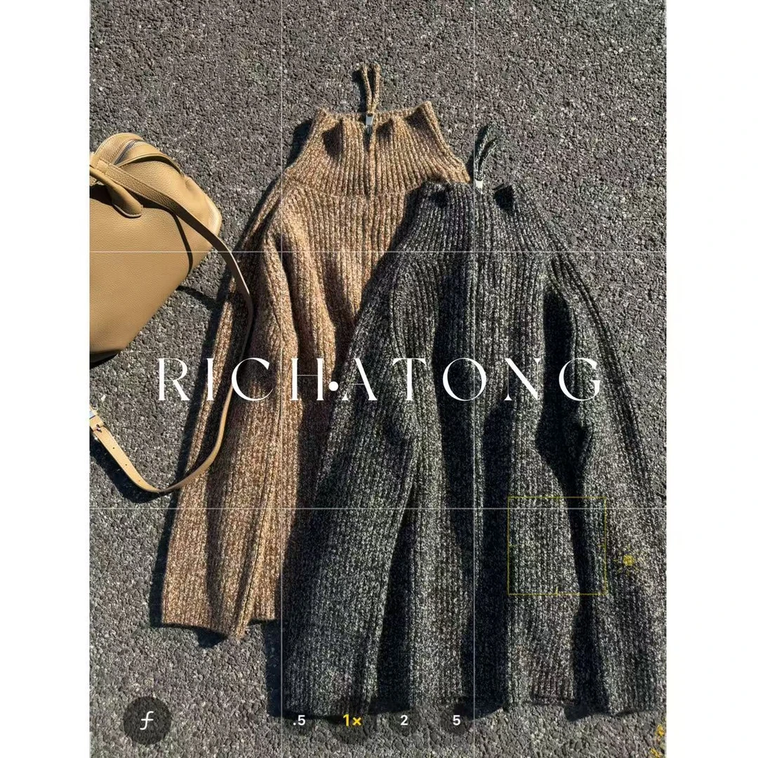 RICH ATONG.-【拉奈毛衣】-2025苏格兰邓肯花纱拉链开衫毛衣1119-37