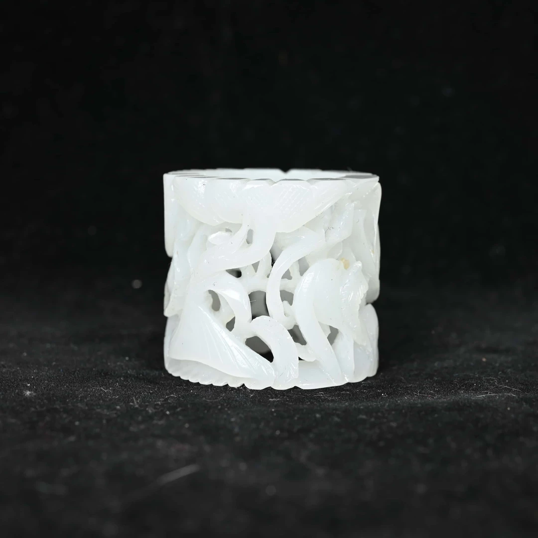 清代镂空花卉扳指/CT.201070/集萃斋