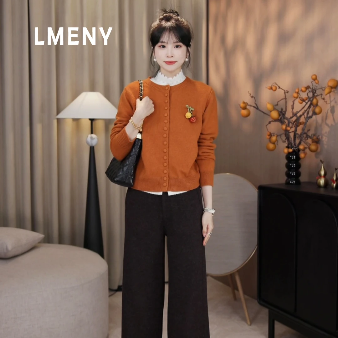 LMENY"万事不南"云柔毛衣~绵羊毛南瓜挂件针织开衫25DM002