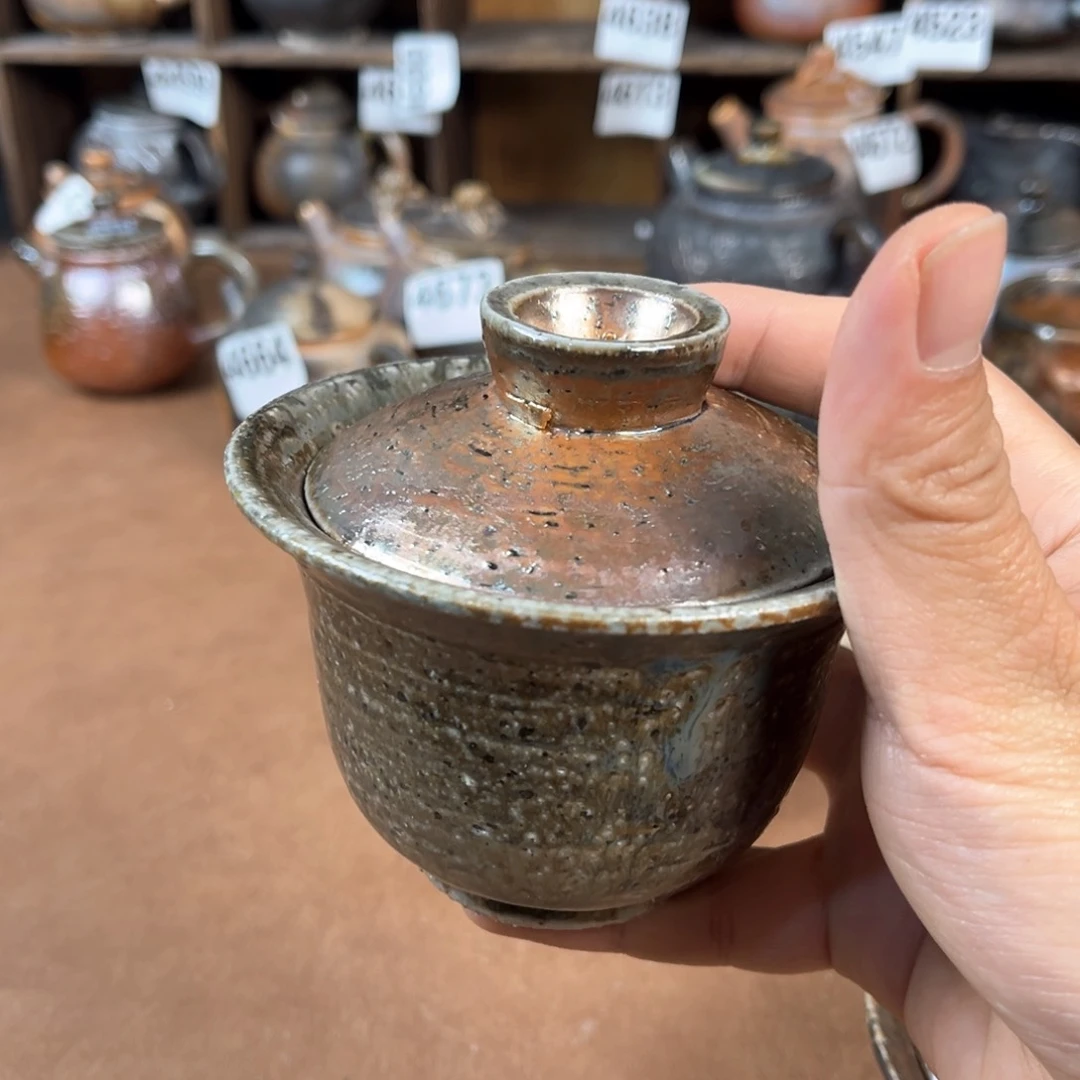 壶雪*花柴烧茶器主人杯