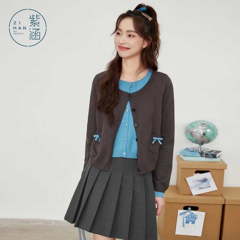 【商场同款新品】紫涵假两件针织衫女2025年春季毛衣Z5Z01BS231