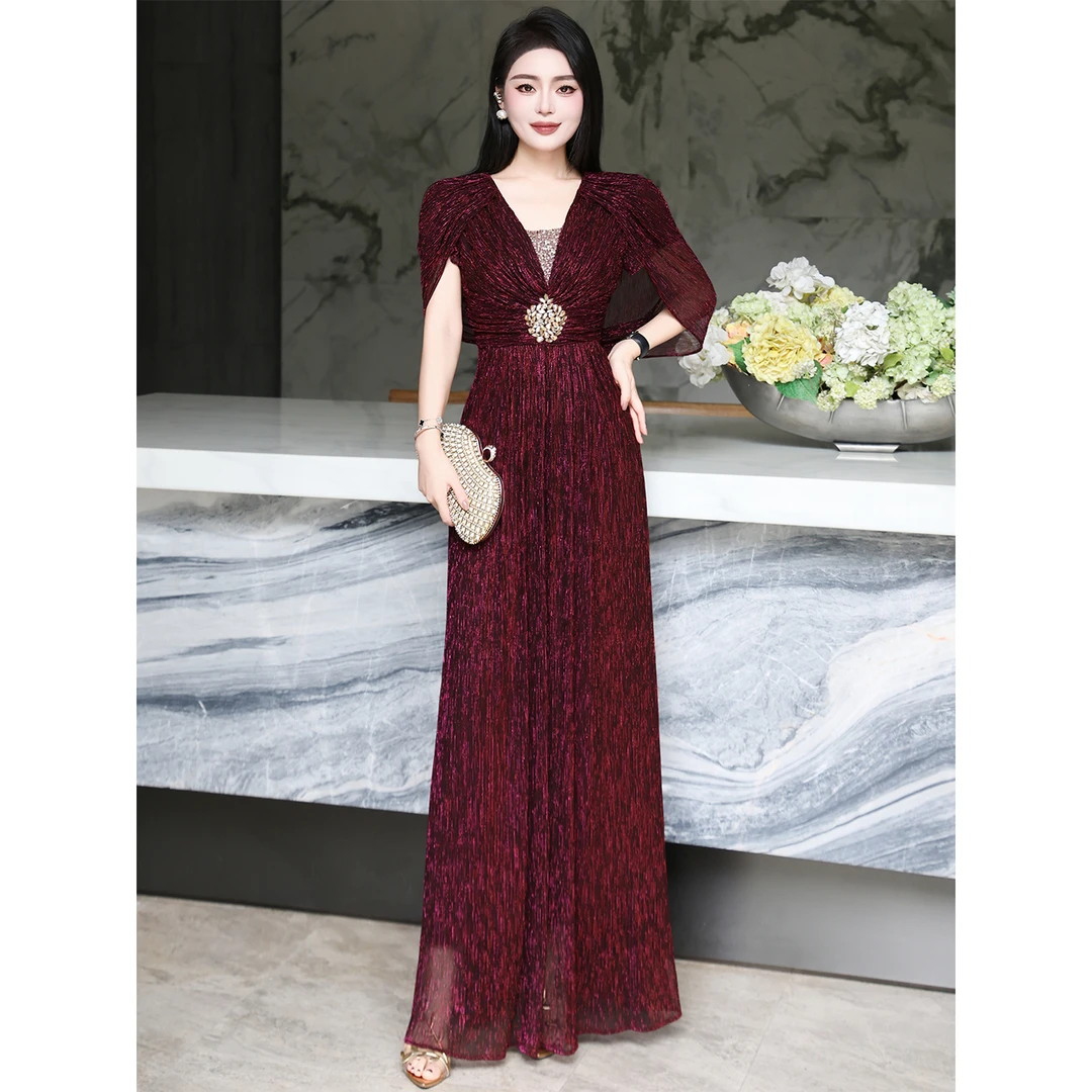 2025夏高贵奢华婚庆礼服高端婚宴长裙气质婚礼晚宴财阀千金连衣裙