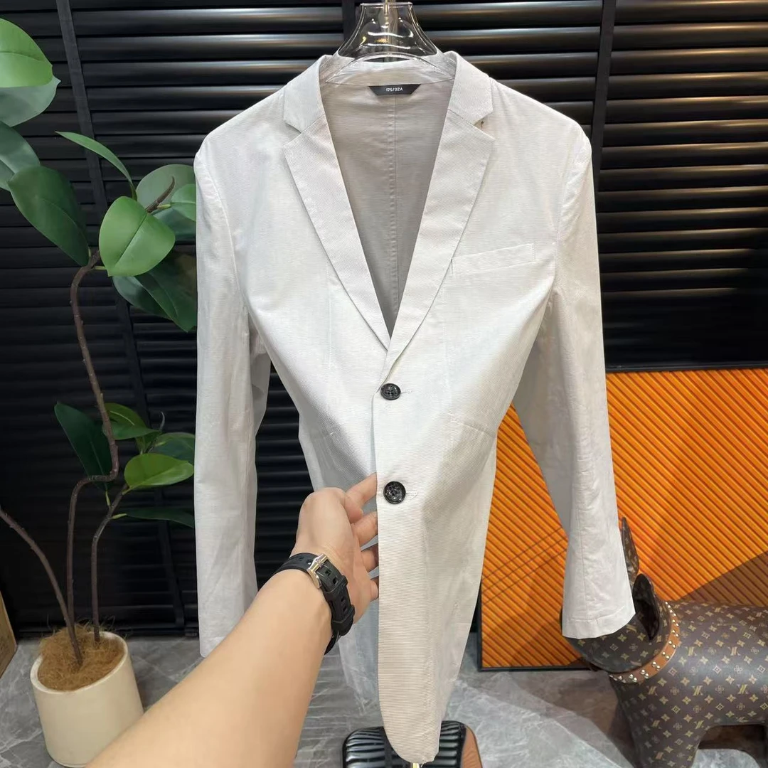 L6629903夏季轻薄无里衬舒适透气男士修身百搭西服