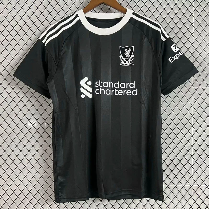 2526赛季力利物浦黑色主客场守门员夏季足球服套装男球衣短袖定制