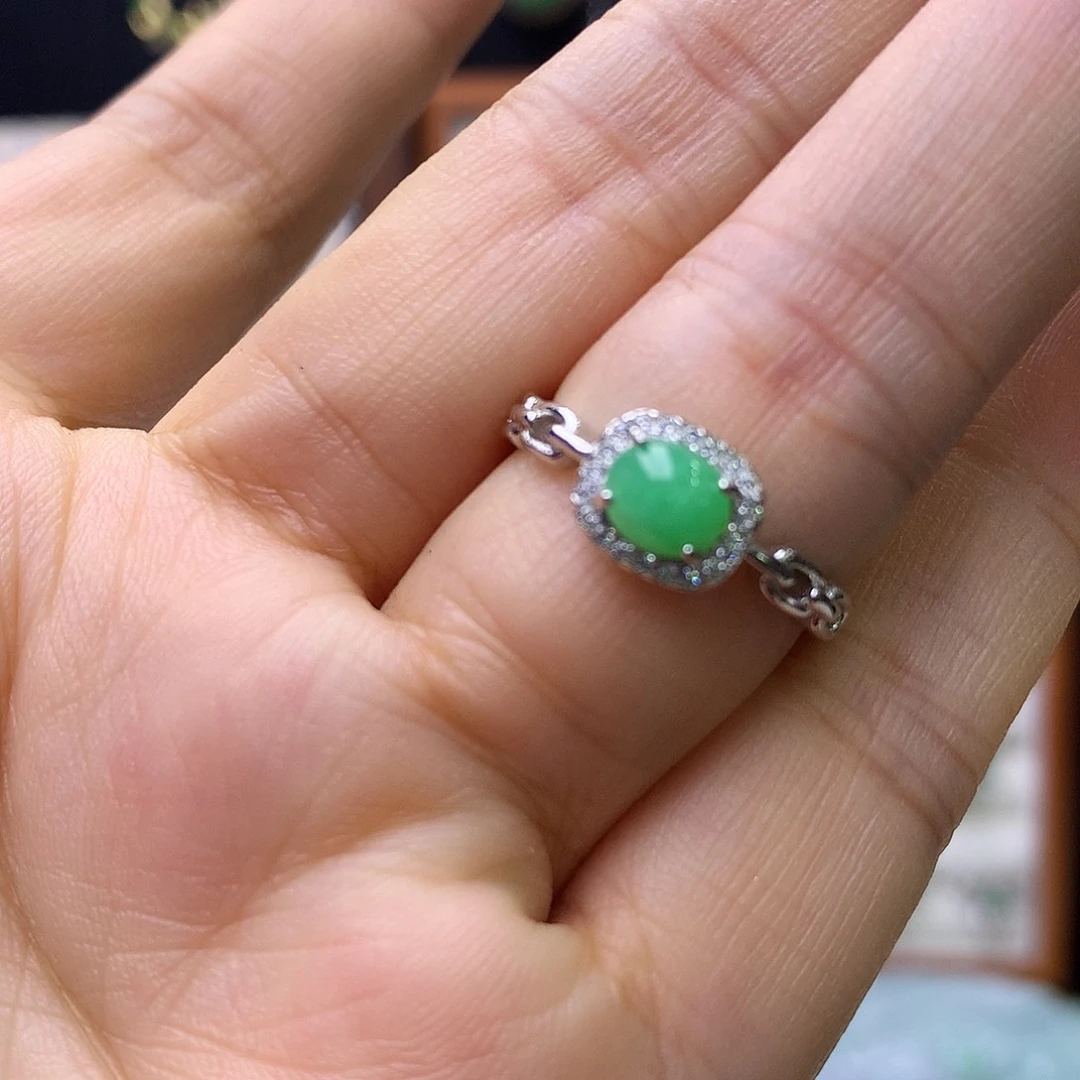 翡翠银S925镶嵌戒指01