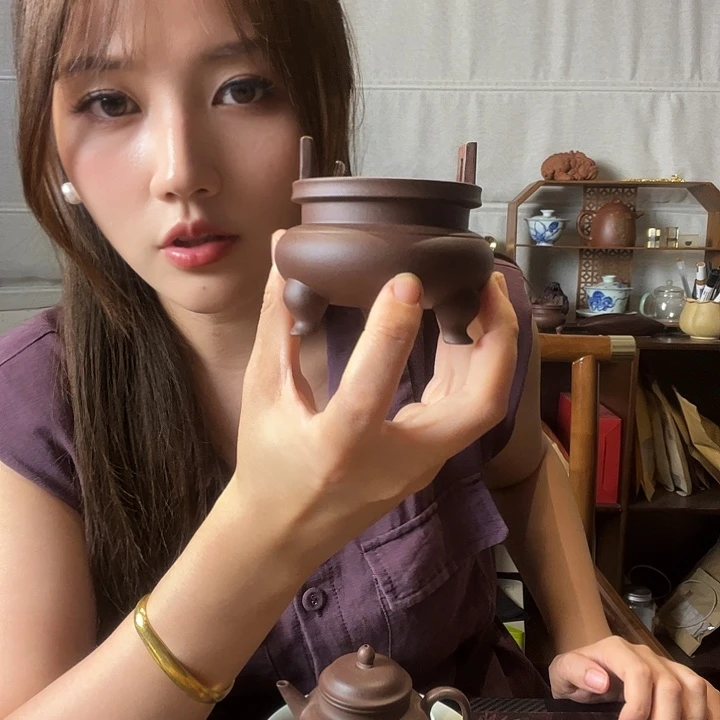 摆件高**云香炉手工制作