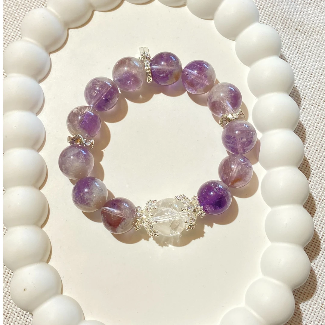 【喜饰原创 鸢尾】13mm紫兔毛手串 颜色微差多样性随机发一