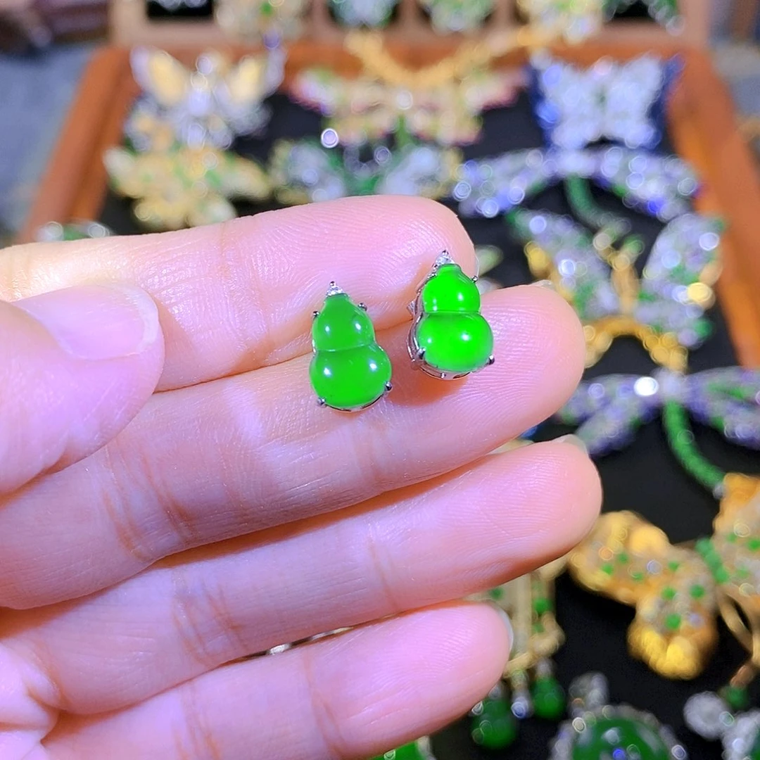 吊坠(不含链)银S925镶嵌翡翠